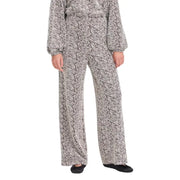 Ichi Damenhose mit weitem Bein und Zebramuster in Schwarz und Weiß