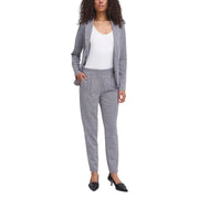 Grauer Blazer und passende Hose mit Fischgrätmuster aus Polyester-Viskose für Herbst/Winter von Ichi Frauen