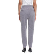 Graues Fischgrätmuster ichi Damen-Schmal zulaufende Hose mit elastischem Bund aus Polyester-Viskose für Herbst und Winter