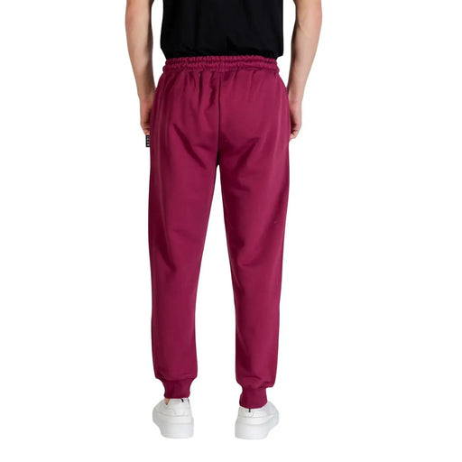 Icon Herren-Jogginghose aus bordeauxroter Baumwolle mit elastischem Bund und gerippten Bündchen, Winterpassform