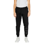 Schwarze Jogginghose mit dezentem Grau icon Logo am linken Bein von icon Herrenhosenkollektion