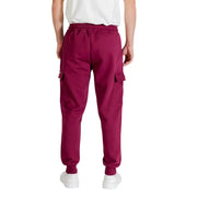 Icon Herren-Cargohose in Bordeauxrot mit elastischem Bund und Seitentaschen für bequeme Freizeitkleidung