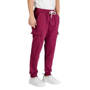 Icon Herren-Jogginghose in Bordeauxrot mit weißem Kordelzug und Seitentaschen für Freizeit und Sport