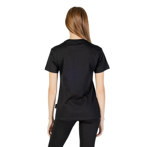 Icon Women black cotton short-sleeved t-shirt with print