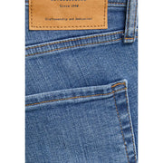 Jack & jones blue men’s denim jeans with worn out effect and tan leather patch on the back side
