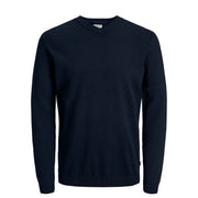 Navy blue crew neck sweater from Jack & Jones V-neck knitwear for men made of soft knit fabric
