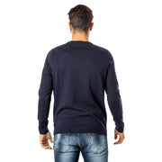 Jack & Jones Baumwollpullover für Herren in Marineblau mit langen Ärmeln und gerippten Bündchen, Vorderansicht