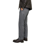 Jack & Jones grey cotton stretch trousers for men featuring gray herringbone wool with a straight-leg cut