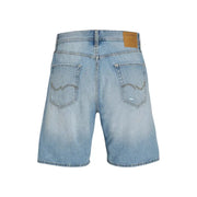 Jack & Jones Hellblaue Baumwollshorts für Herren aus hell gewaschenem Denim mit verwaschenem Used-Look und dezenten Ziernähten