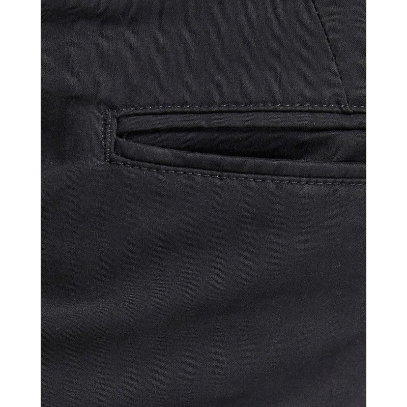 Black denim pocket with neat stitching and subtle texture on jack and jones men cotton trousers black regular fit back side