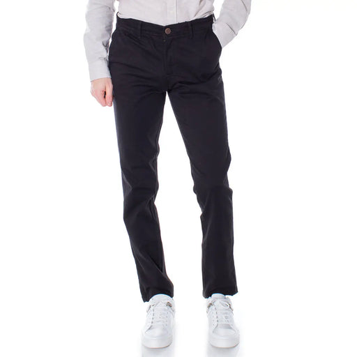 Schwarze Chino-Hose aus Baumwolle von Jack & Jones in regulärer Passform mit schmaler Passform und dezenten Ziernähten