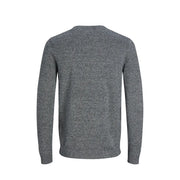 A heather gray jack and jones men knitwear sweater with long sleeves crewneck soft knit and ribbed cuffs