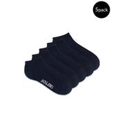 Schwarze Jack & Jones-Knöchelsocken mit weißem Markenlogo am Fuß für Herren, Freizeitkleidung aus der Jack & Jones-Kollektion
