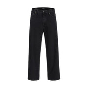 Jack & Jones men’s black wide-leg denim jeans with straight cut and classic five-pocket design in cotton blend