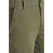 Olive green cotton chino shorts with straight-leg cut and visible stitching from jack & jones men’s trousers with pockets