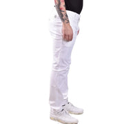 Jacob Cohen men cotton trousers white slim fit with subtle stitching in white denim fabric for a modern look