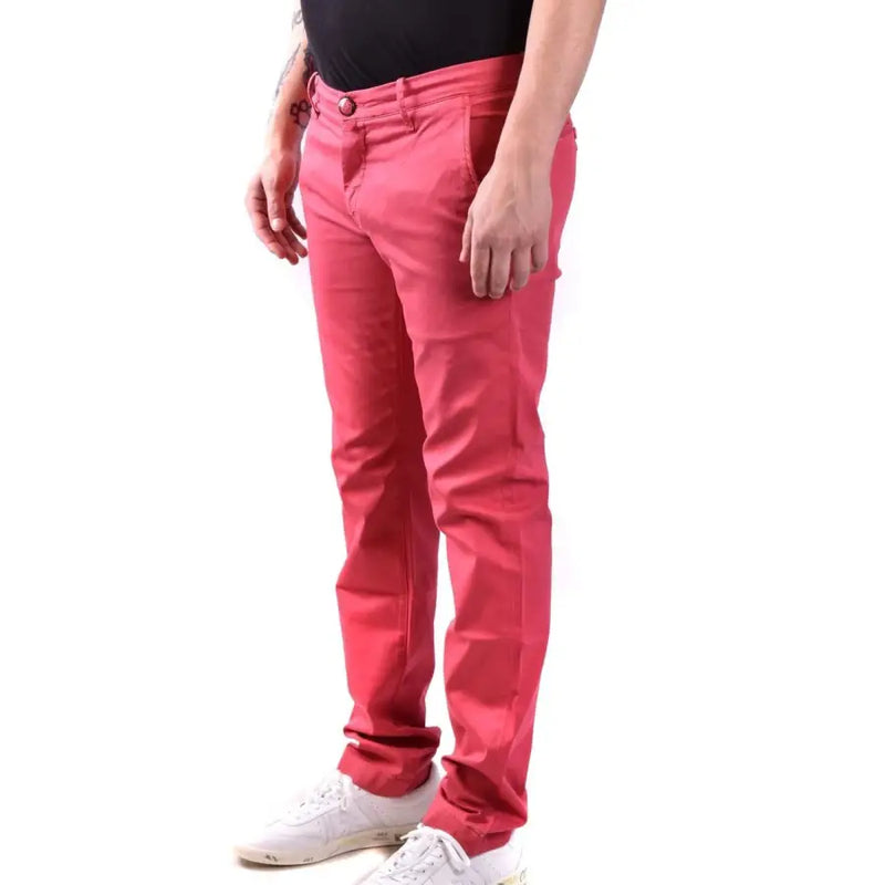 Men’s slim-fit pink chino pants from Jacob Cohen Mens Red Cotton Trousers collection