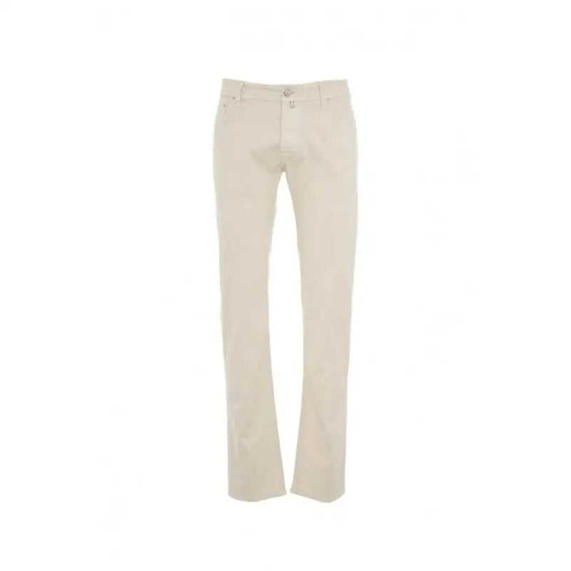 Cream-colored Jacob Cohen White men’s cotton modal blend regular-fit trousers