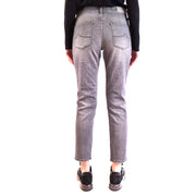 Jacob Cohen Graue Damen-Jeans aus Baumwollmischgewebe mit schmaler Passform und dezenter Waschung, von der Rückseite gesehen