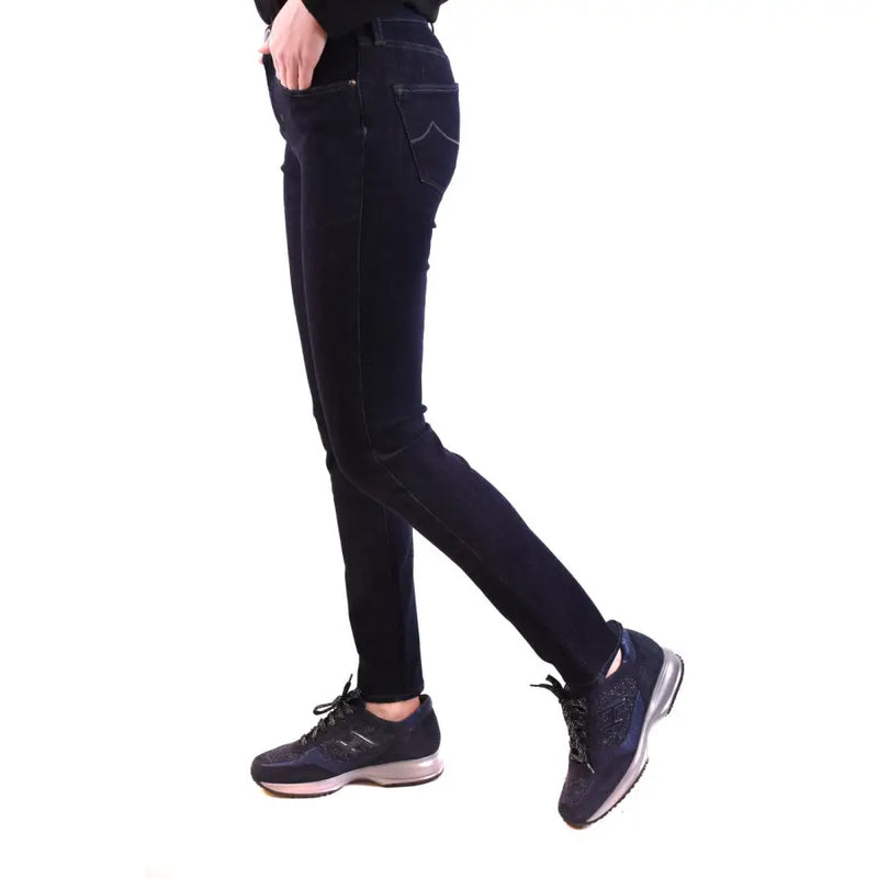 Jacob Cohen women’s blue cotton blend skinny jeans with classic five-pocket design and subtle stitching details