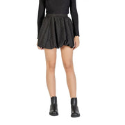 Jacqueline De Yong black polka-dot mini skirt with flared ruffled hem