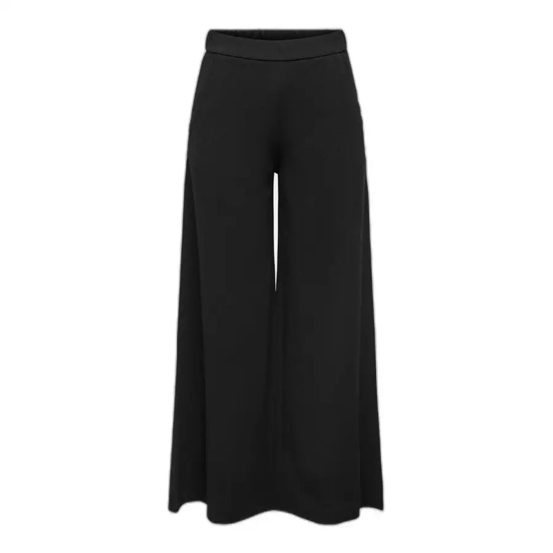 Jacqueline De Yong Schwarze, hochgeschnittene, weite Polyesterhose für Damen