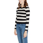 Jacqueline De Yong schwarz-weiß gestreifter Rippstrickpullover