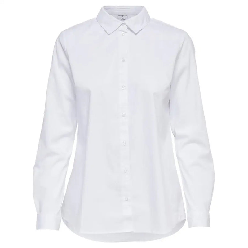 Jacqueline De Yong white long-sleeve button-down shirt for women