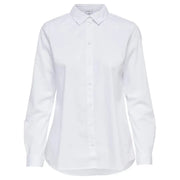 Jacqueline De Yong white long-sleeve button-down shirt for women