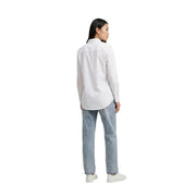 White long-sleeved cotton shirt by jacqueline de yong with a classic collar and relaxed fit for women