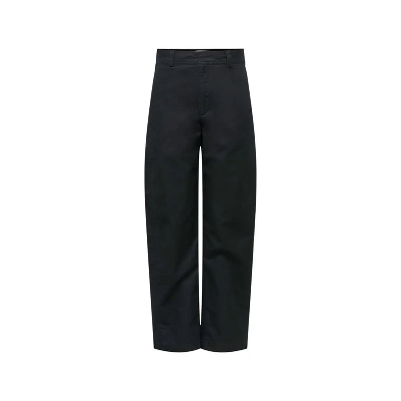 Schwarze, hochgeschnittene Baumwollhose mit weitem Bein von Jacqueline de Yong für Damen mit elegantem, minimalistischem Design, Größe 15367918