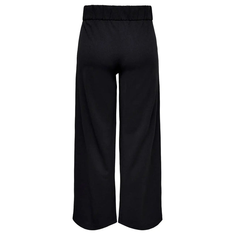 Schwarze, weite Slip-on-Hose für Damen von Jacqueline de Yong mit elastischem Bund für bequemen Tragekomfort