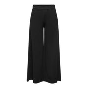Jacqueline De Yong Schwarze Damen-Schlupfhose mit hohem Bund, weitem Bein und fließendem Stoff
