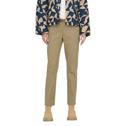 Khakifarbene Chinos mit geradem Bein und Gürtel von Jacqueline De Yong für Damen, aus Baumwolle, für die Freizeit.