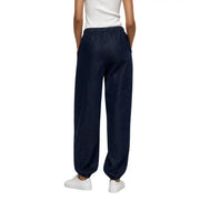 Dunkelblaue Jeans-Jogginghosen von Jacqueline De Yong mit elastischem Bund und Bündchen am Saum in normaler Passform