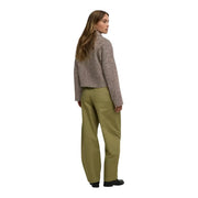 Jacqueline de yong women brown herringbone polyester blazer textured muted taupe cropped jacket with long sleeves