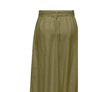 Olive green high-waisted pleated linen blend trousers with belt from jacqueline de yong women collection