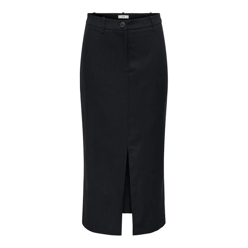 Black high-waisted midi skirt with front slit and button closure by jacqueline de yong polyester blend