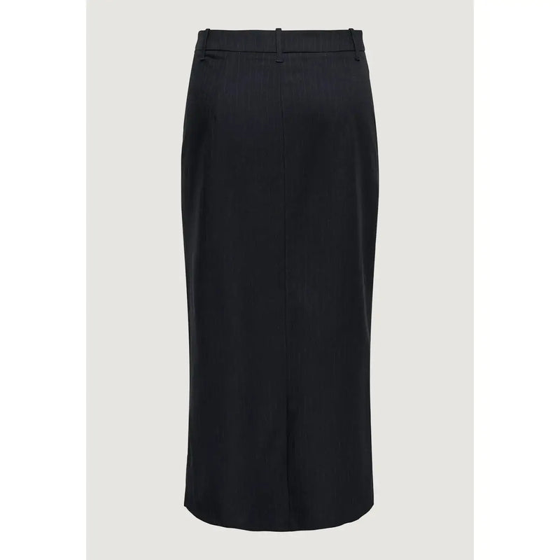 Jacqueline de Yong women grey polyester blend skirt with high-waisted tailored fit and subtle front seam