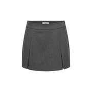 Jacqueline de Yong grauer, taillierter Faltenminirock für Damen mit dezenter Struktur aus Polyester-Elastan
