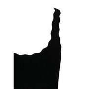 Jacqueline de Yong Damen-Tanktop aus schwarzem Rippstrick top mit geschwungenem Halsausschnitt aus Viskose