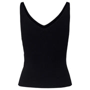 Ärmelloses, schwarzes Rippstrick-Top top Kleid mit tiefem V-Ausschnitt von Jacqueline De Yong aus Viskose für Damen