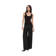 Schwarzes ärmelloses Tanktop top mit geschwungenem Ausschnitt und passender, weit geschnittener Hose aus der Damenkollektion von Jacqueline de Yong