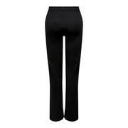 Schwarze, taillierte Damenhose von Jacqueline de Yong aus schlichtem Polyester mit elegantem, geradem Bein und dezenter Bundfalte.