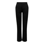 Schwarze, taillierte Damenhose von Jacqueline De Yong mit geradem Bein und dezenten Falten aus Polyestergewebe