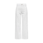 Weiße, hochgeschnittene, weite Baumwollhose von Jacqueline de Yong für Damen, Größe 30, minimalistisches Design