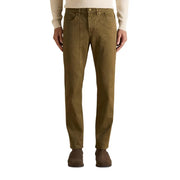 Jeckerson men trousers in olive green made of durable cotton fabric workwear pants