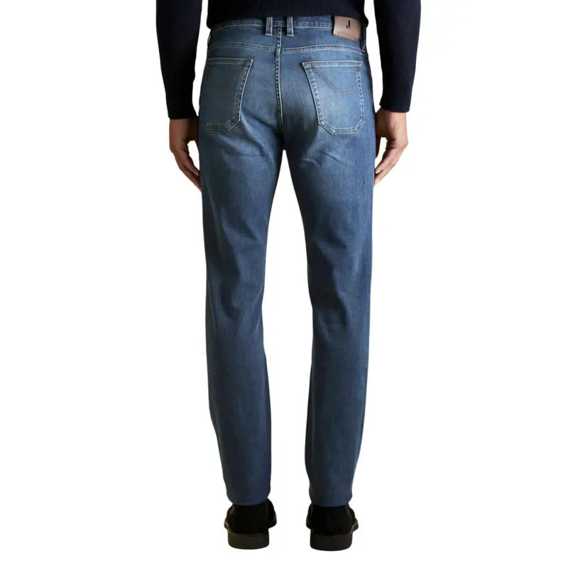 Jeckerson Herrenjeans, blau, aus Baumwollstretch, schmal geschnitten, gerades Bein, mit dezenter Waschung an den Oberschenkeln