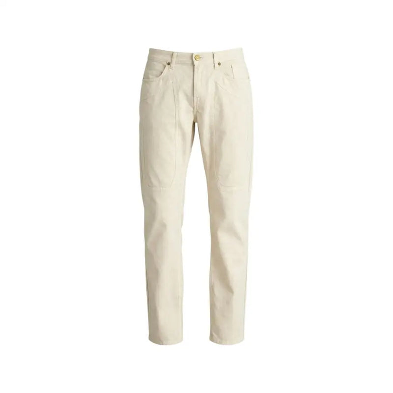 Beige Chino-Hose mit klarem, geradem Bein und dezenten Ziernähten von Jeckerson Herrenhosen