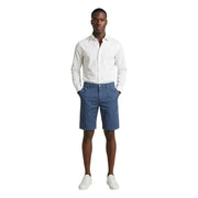 Jeckerson Jayden Slim-Fit-Shorts für Herren aus marineblauem Chino mit Knopfverschluss, Vorderansicht
